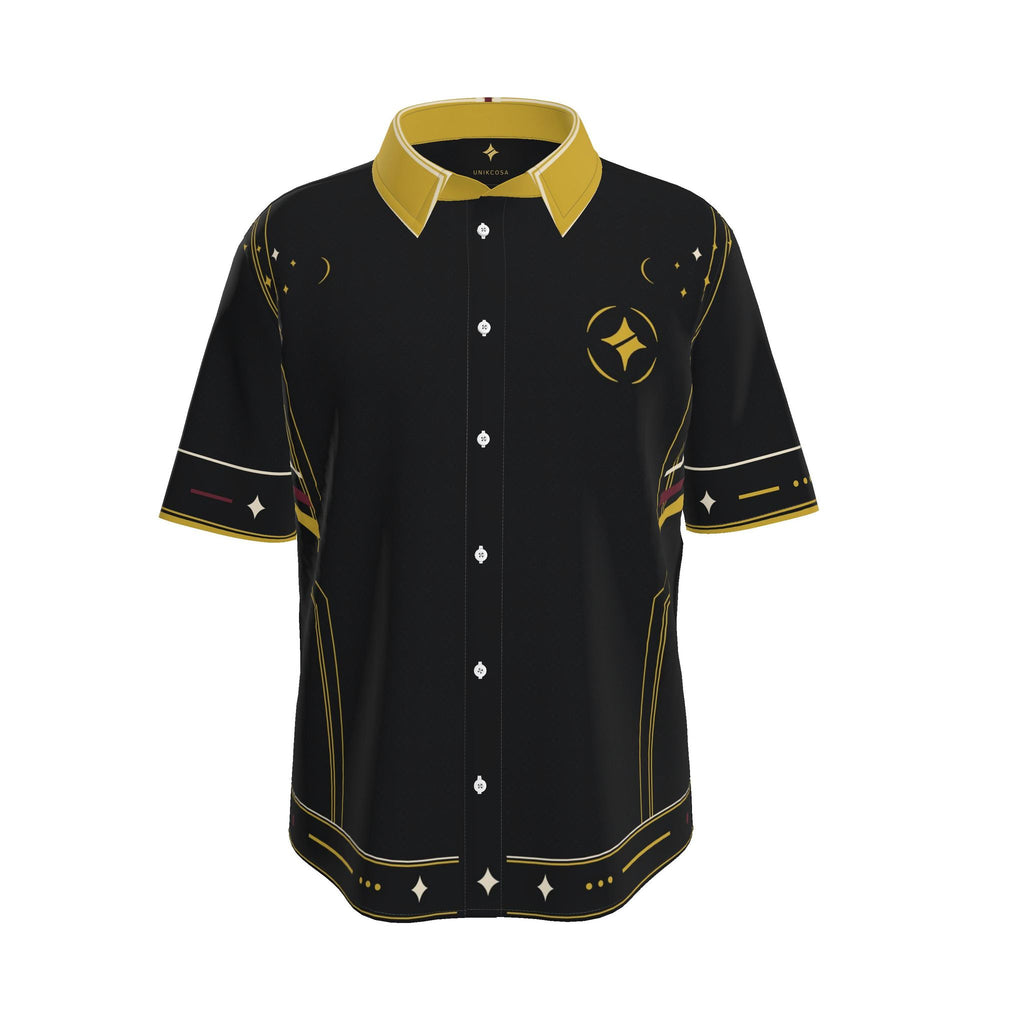 Noir Aurum Luxury Cotton Satin Button-Up Shirt