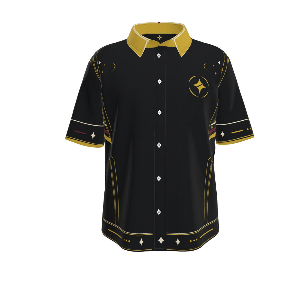 Noir Aurum Luxury Cotton Satin Button-Up Shirt