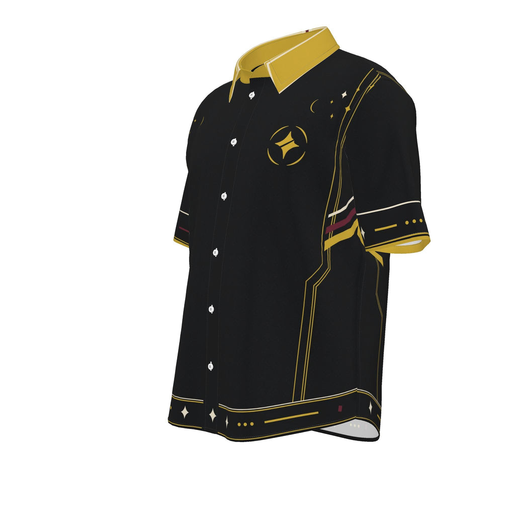 Noir Aurum Luxury Cotton Satin Button-Up Shirt