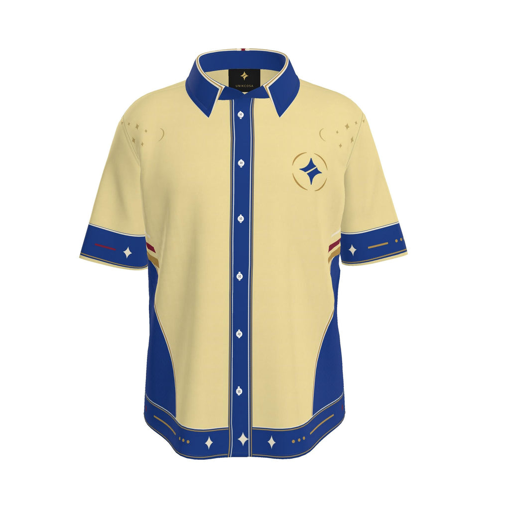 Cobalt Riviera Luxury Cotton Satin Button-Up Shirt