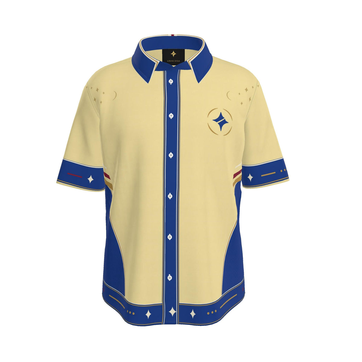 Cobalt Riviera Luxury Cotton Satin Button-Up Shirt