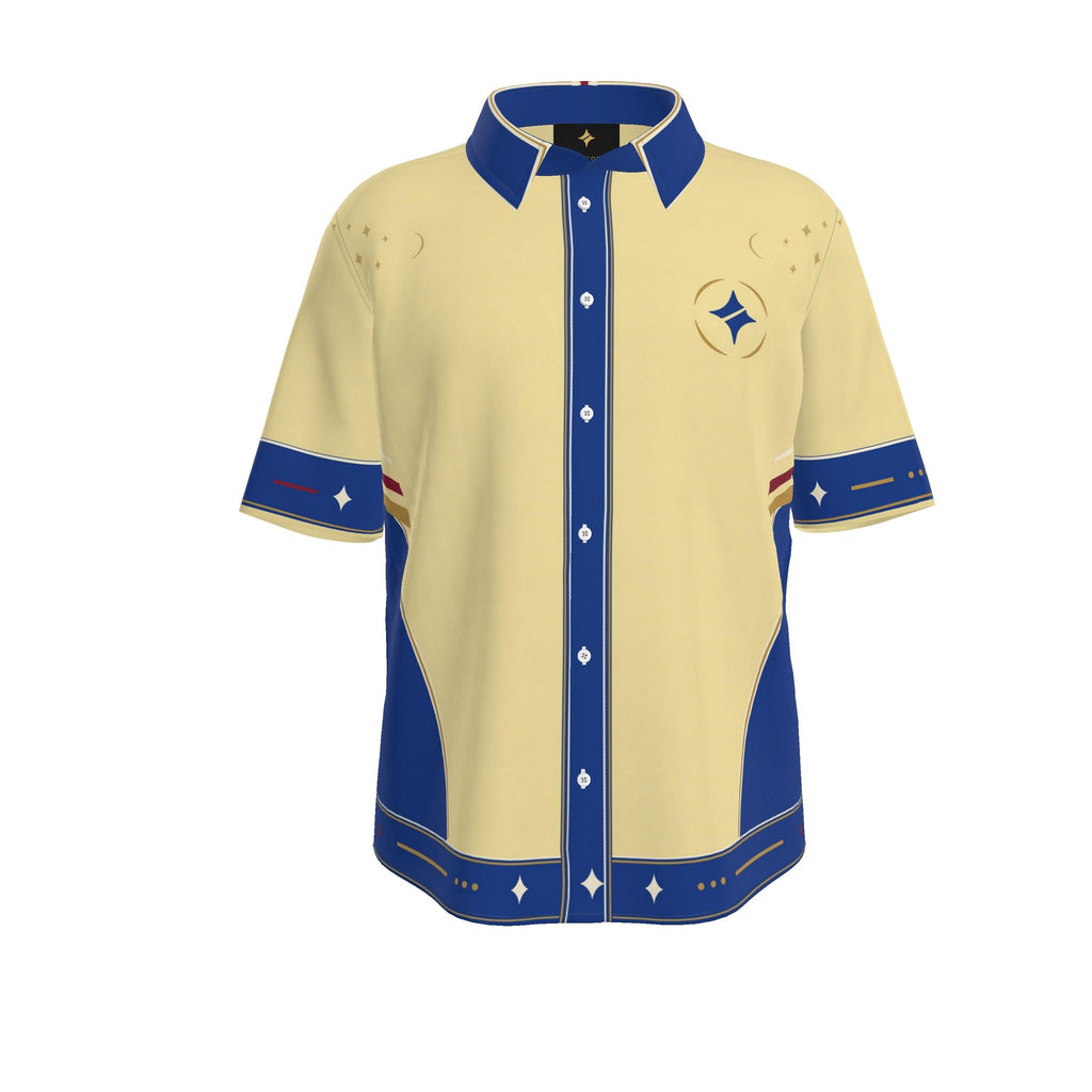 Cobalt Riviera Luxury Cotton Satin Button-Up Shirt