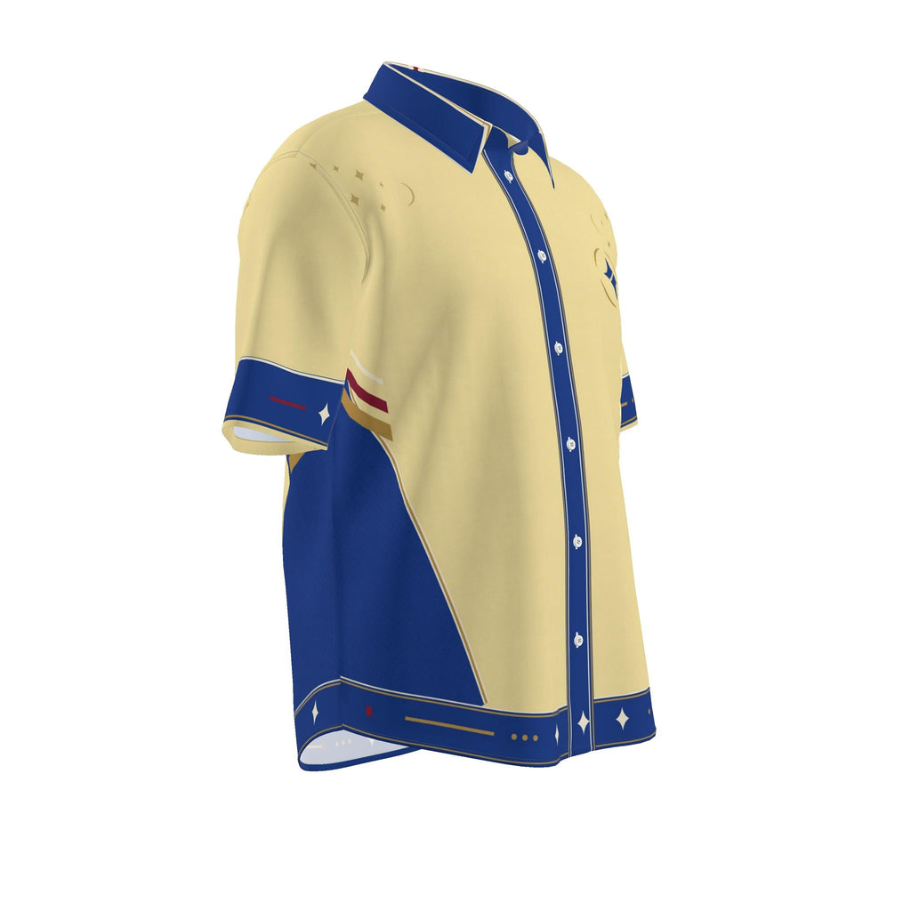 Cobalt Riviera Luxury Cotton Satin Button-Up Shirt