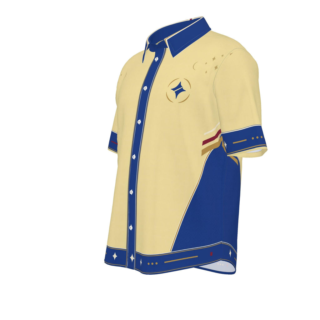 Cobalt Riviera Luxury Cotton Satin Button-Up Shirt