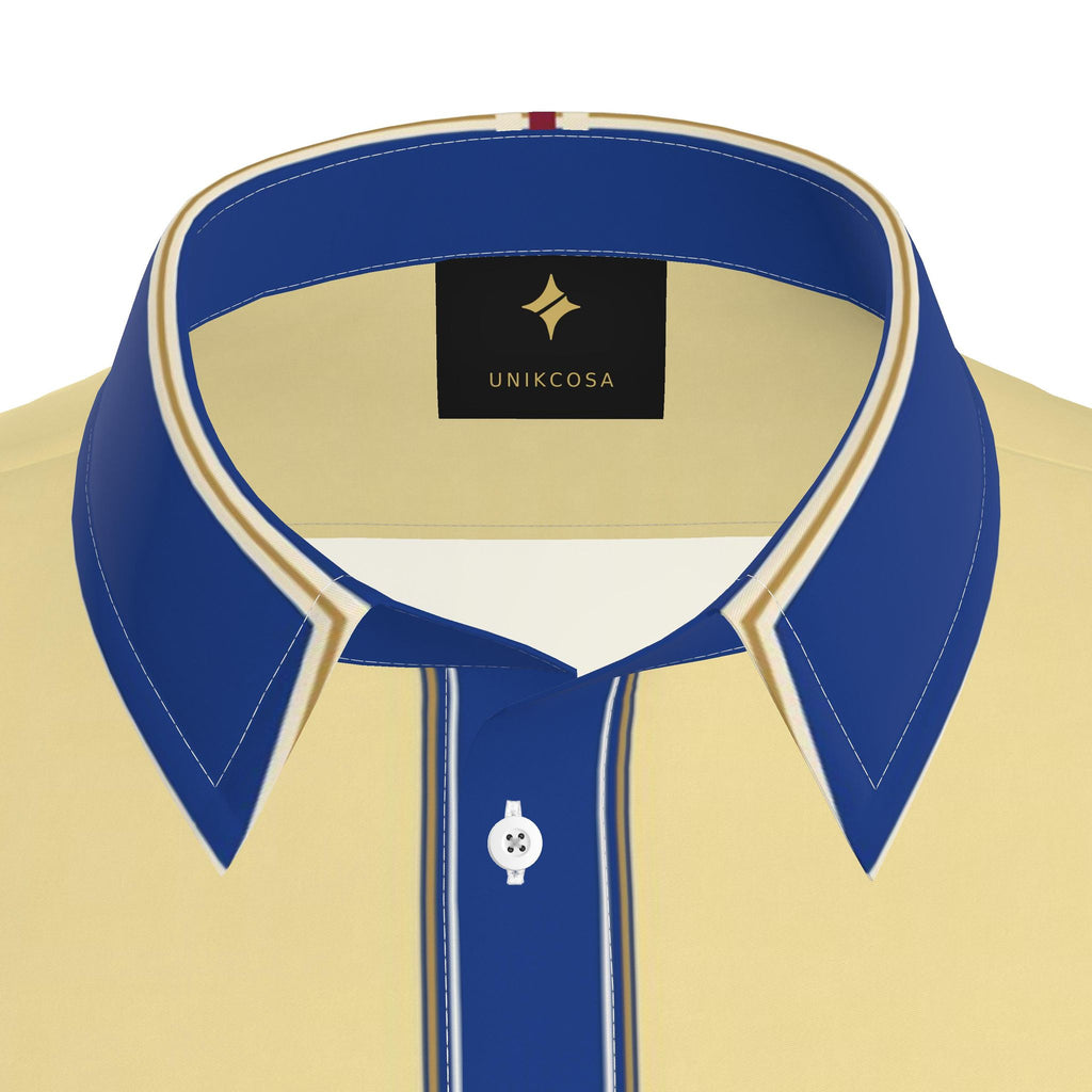 Cobalt Riviera Luxury Cotton Satin Button-Up Shirt