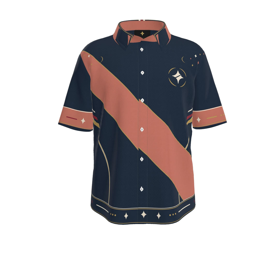 Coral Afterglow Luxury Cotton Satin Button-Up Shirt
