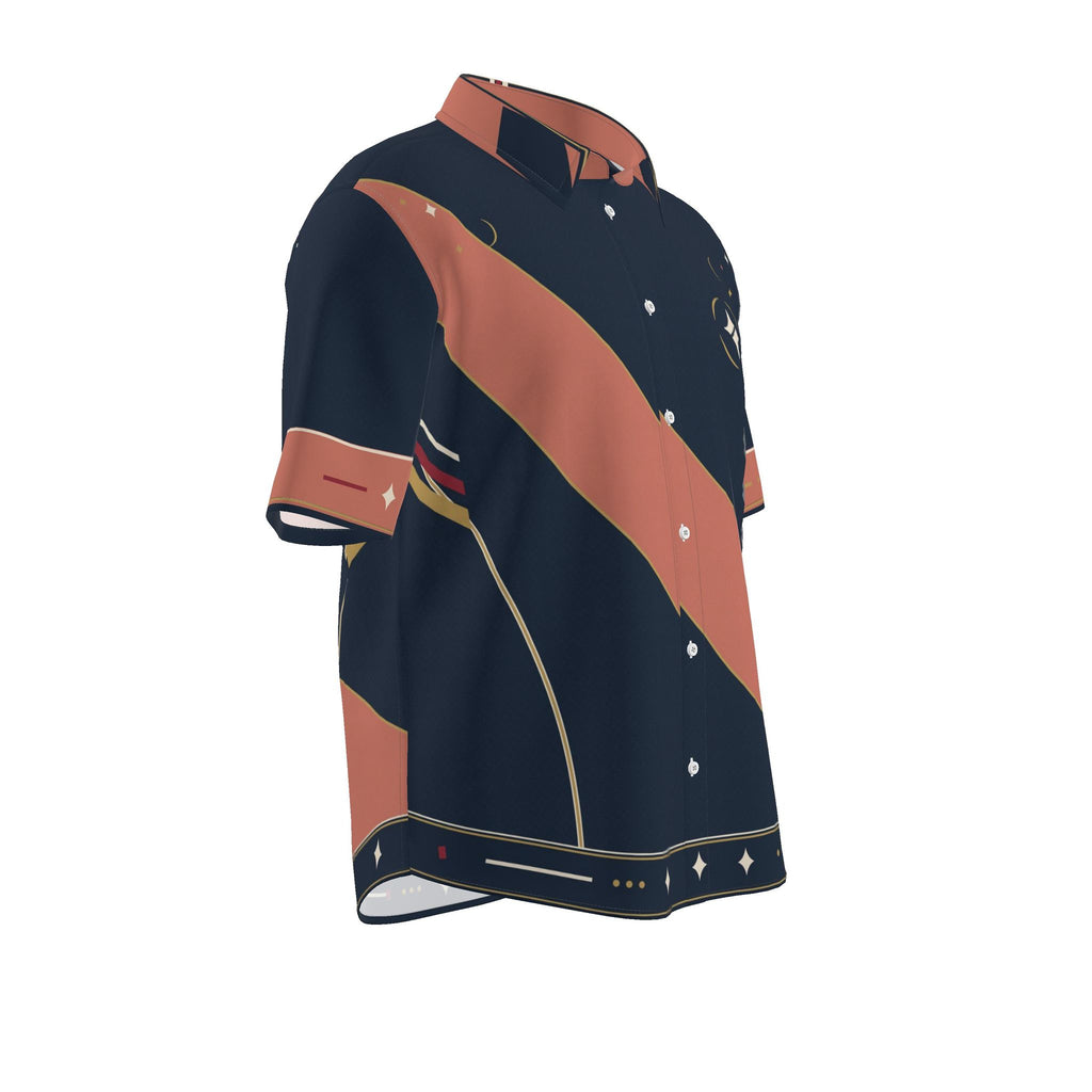 Coral Afterglow Luxury Cotton Satin Button-Up Shirt