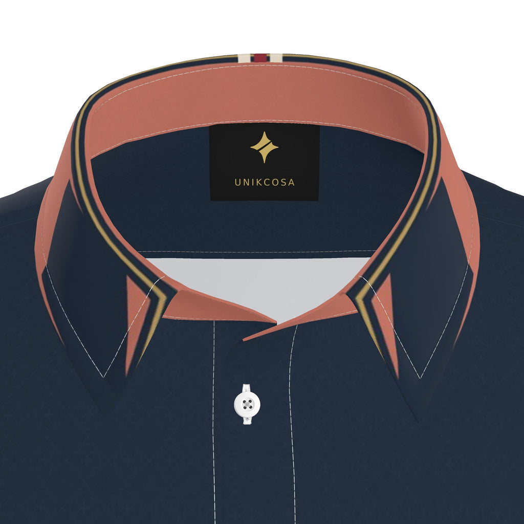 Coral Afterglow Luxury Cotton Satin Button-Up Shirt