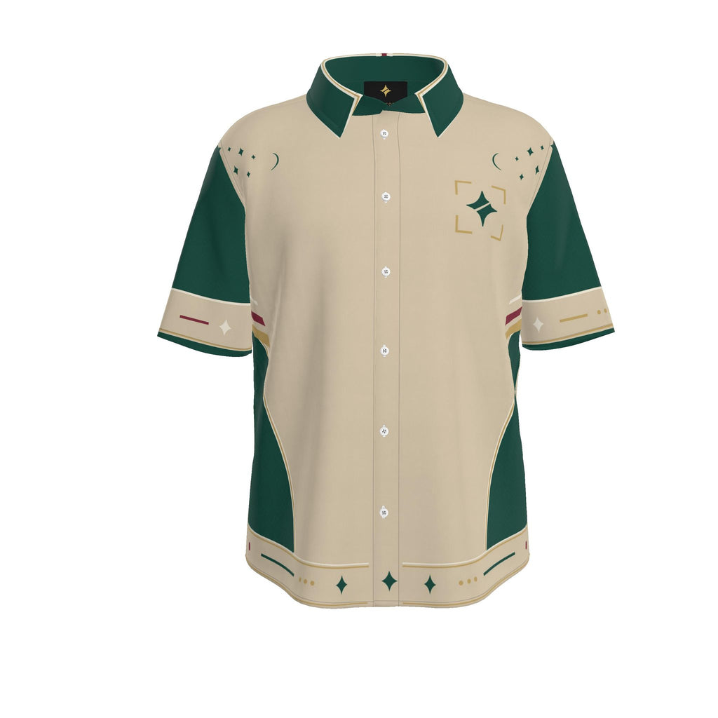 Jade Courtyard Luxury Cotton Satin Button-Up Shirt