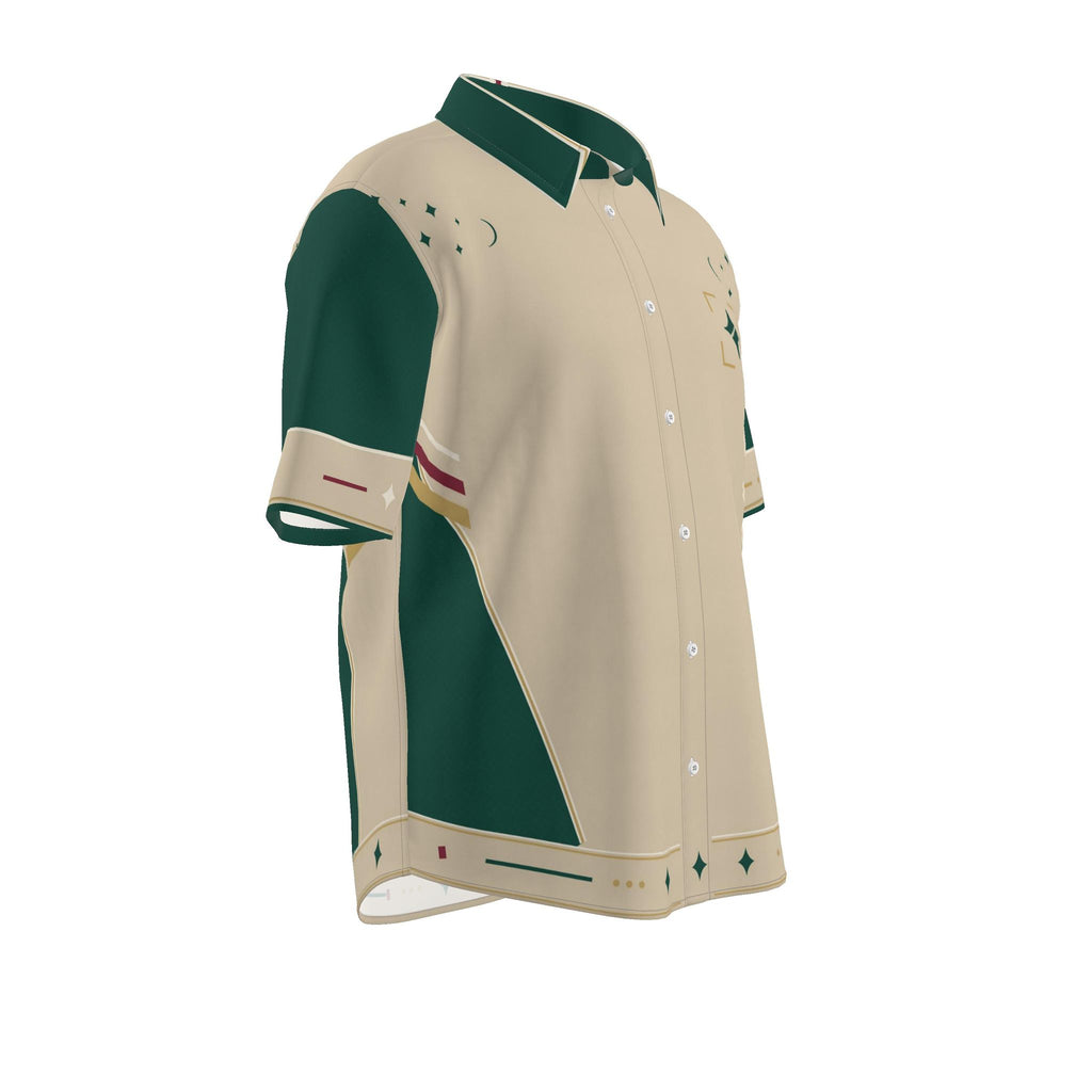 Jade Courtyard Luxury Cotton Satin Button-Up Shirt