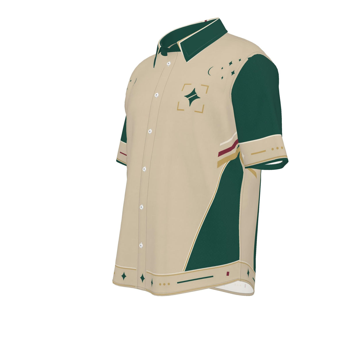 Jade Courtyard Luxury Cotton Satin Button-Up Shirt