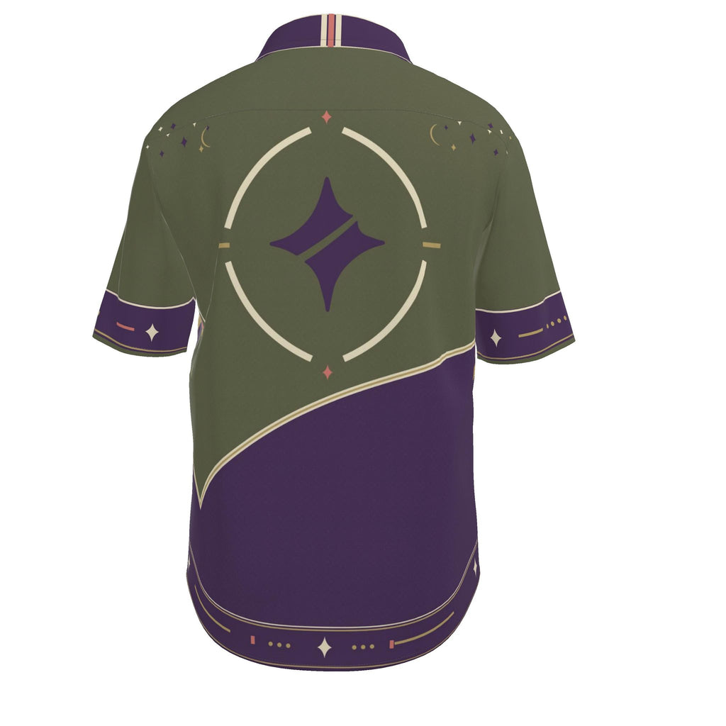 Violet Olive Reverie Luxury Cotton Satin Button-Up Shirt