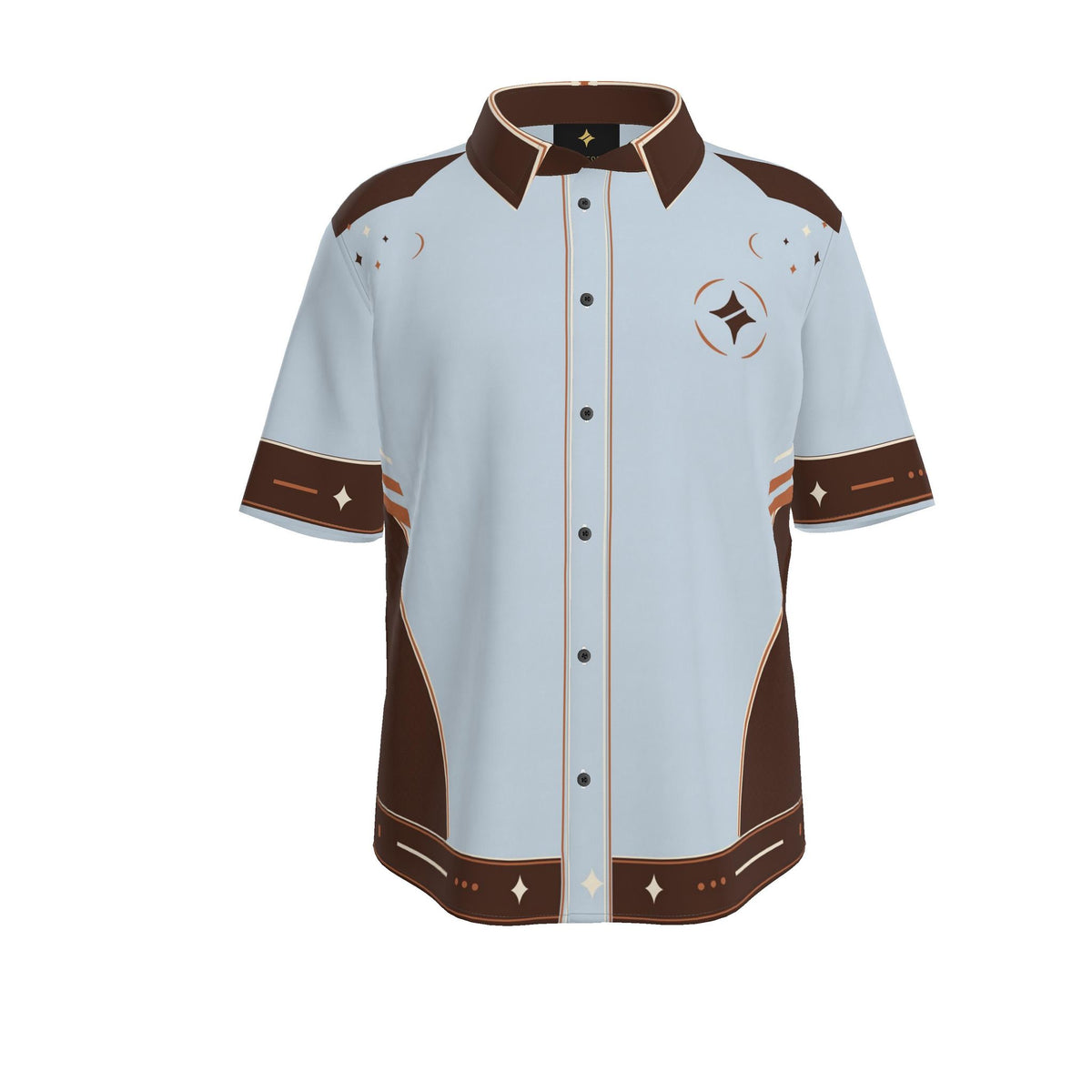 Chocolate Glace Luxury Cotton Satin Button-Up Shirt