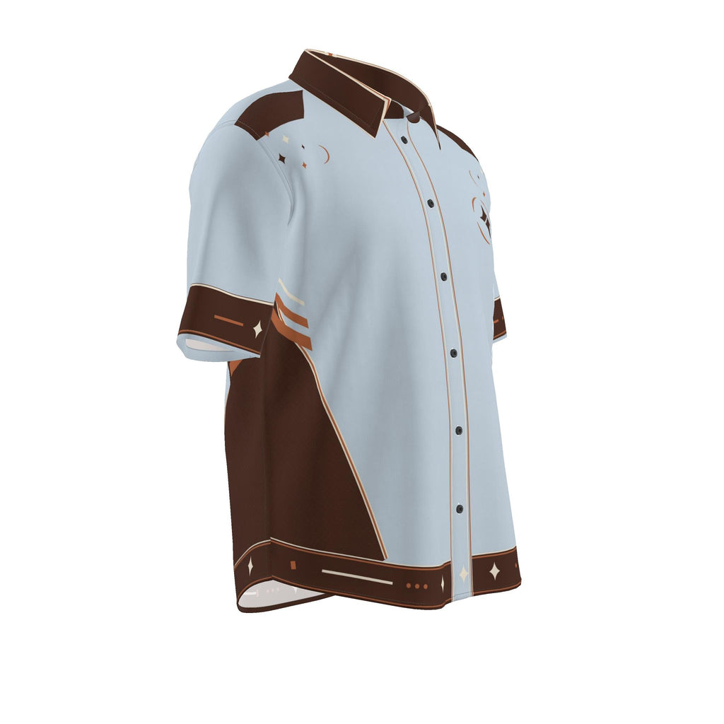 Chocolate Glace Luxury Cotton Satin Button-Up Shirt