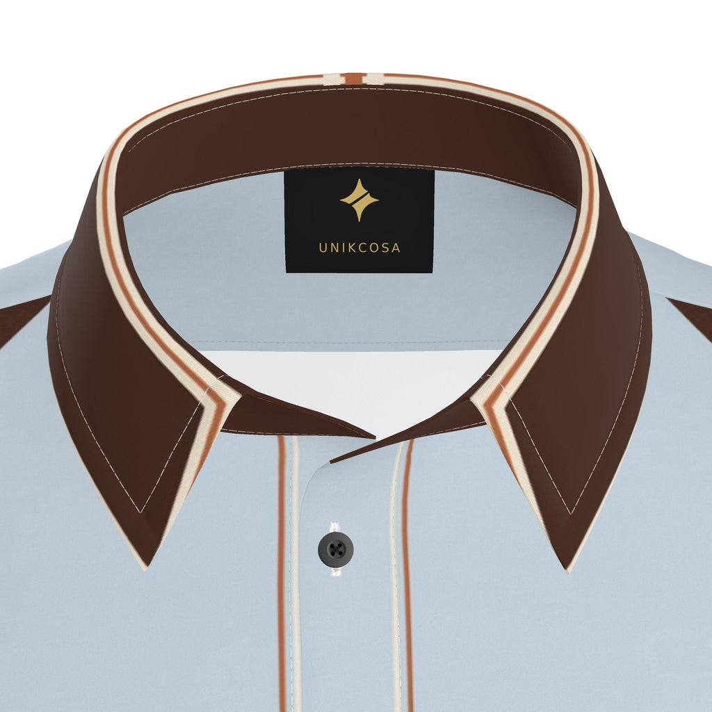 Chocolate Glace Luxury Cotton Satin Button-Up Shirt