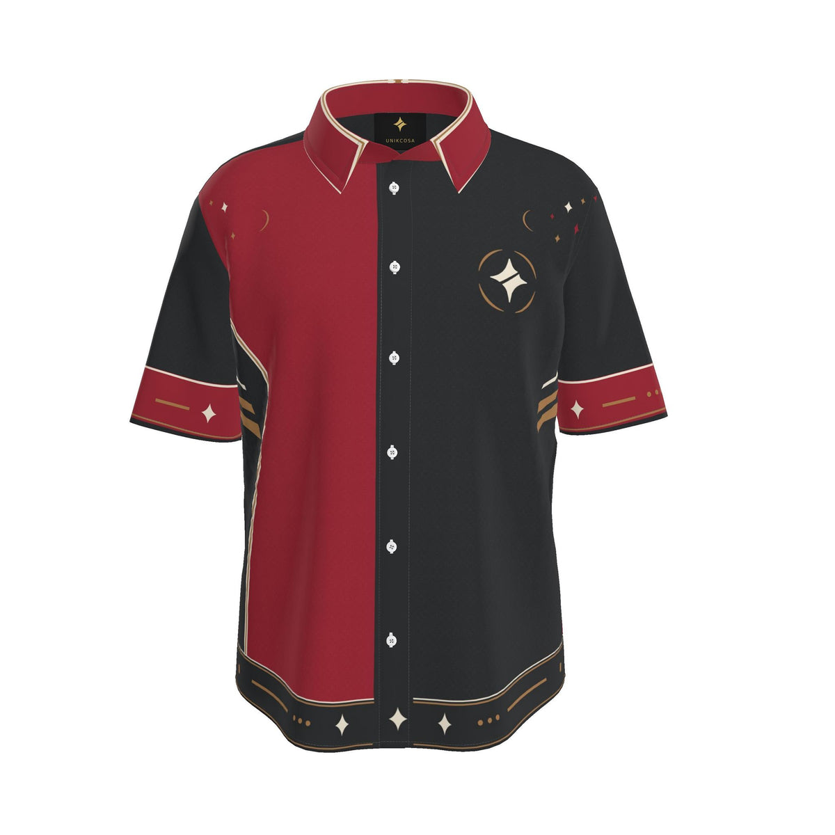 Crimson Atelier Luxury Cotton Satin Button-Up Shirt