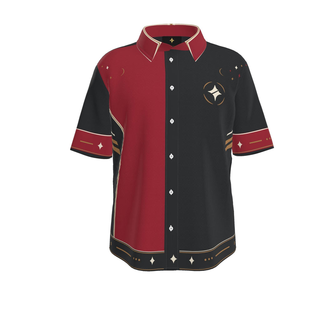 Crimson Atelier Luxury Cotton Satin Button-Up Shirt