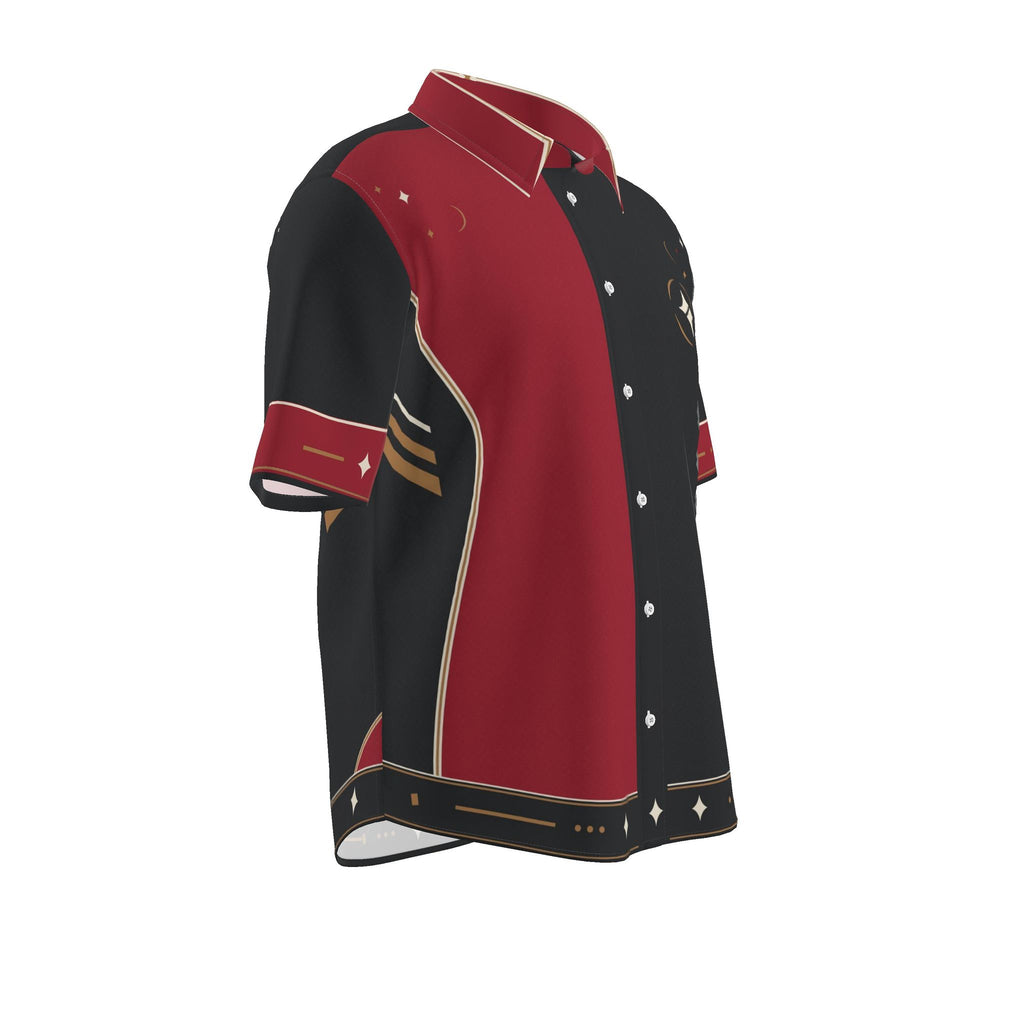 Crimson Atelier Luxury Cotton Satin Button-Up Shirt