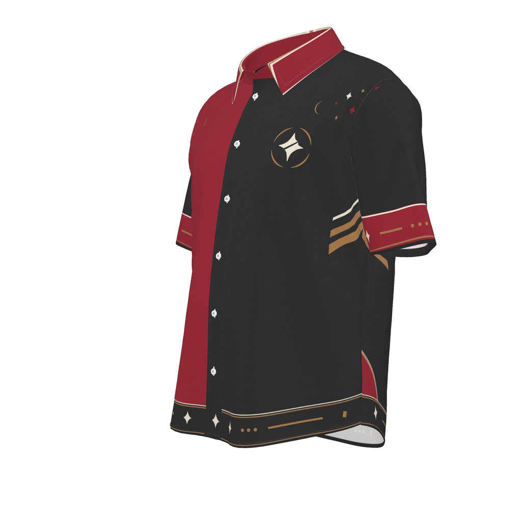 Crimson Atelier Luxury Cotton Satin Button-Up Shirt