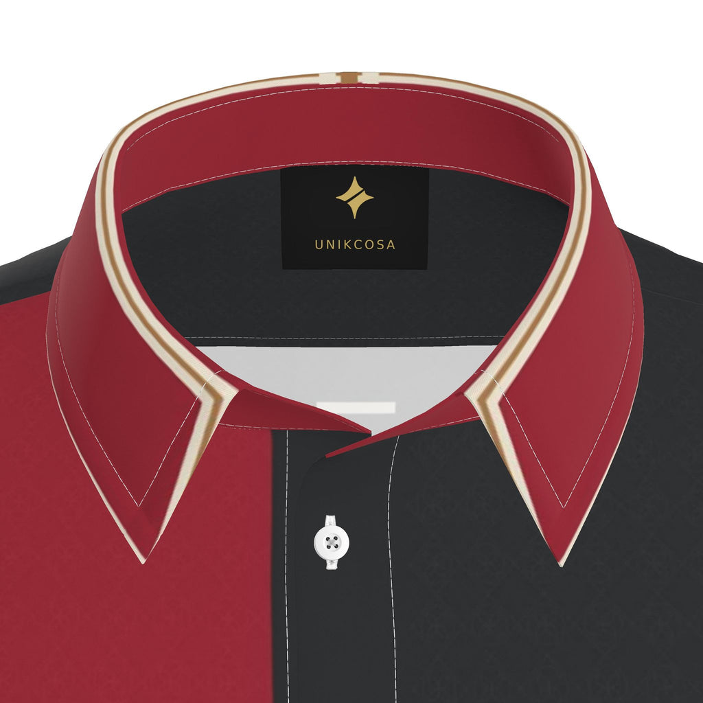 Crimson Atelier Luxury Cotton Satin Button-Up Shirt