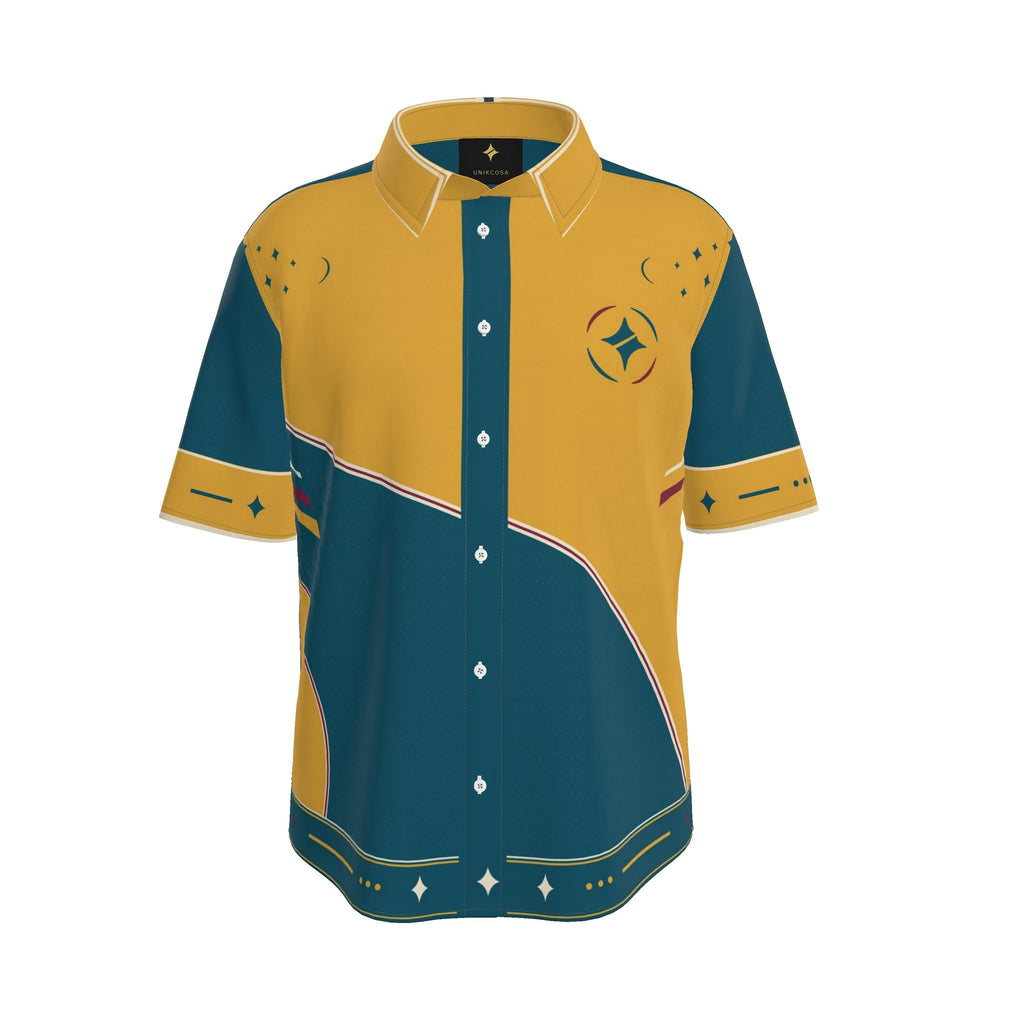 Saffron Current Luxury Cotton Satin Button-Up Shirt