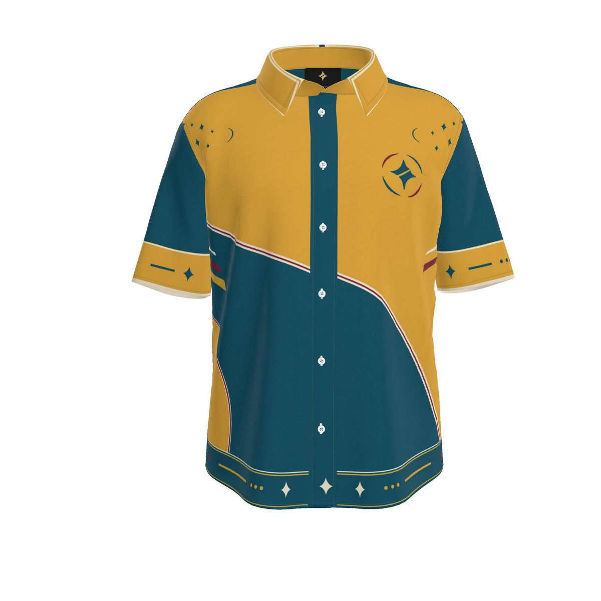 Saffron Current Luxury Cotton Satin Button-Up Shirt