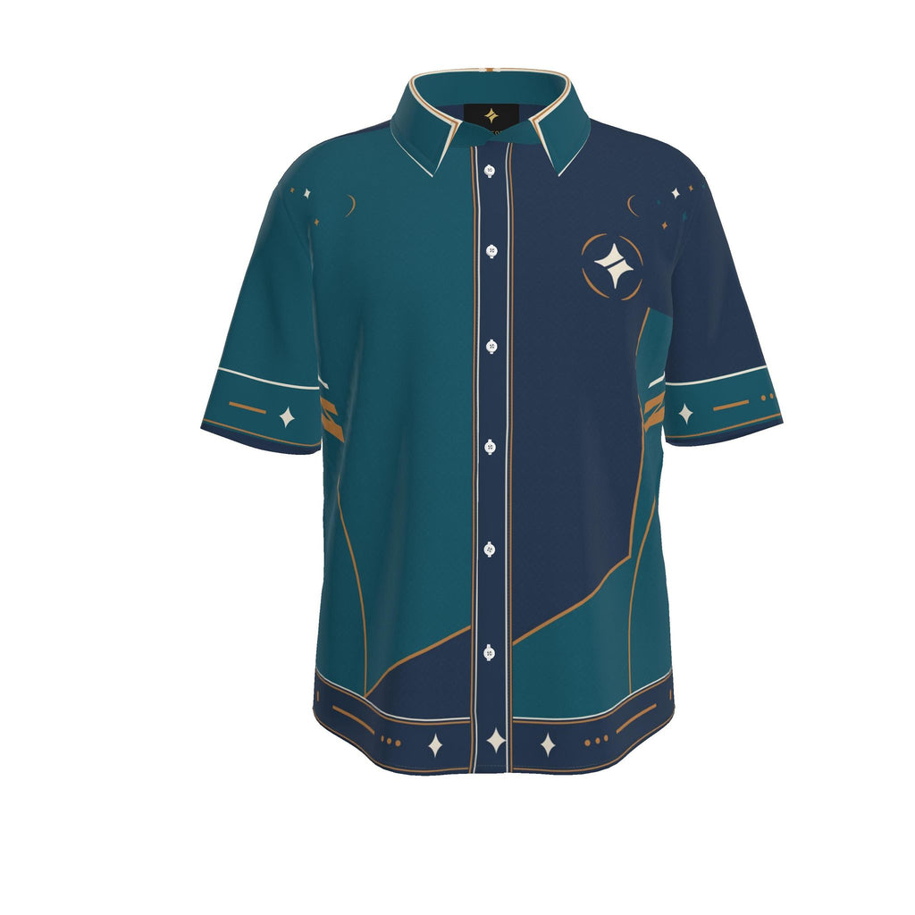 Marine Copper Atlas Luxury Cotton Satin Button-Up Shirt