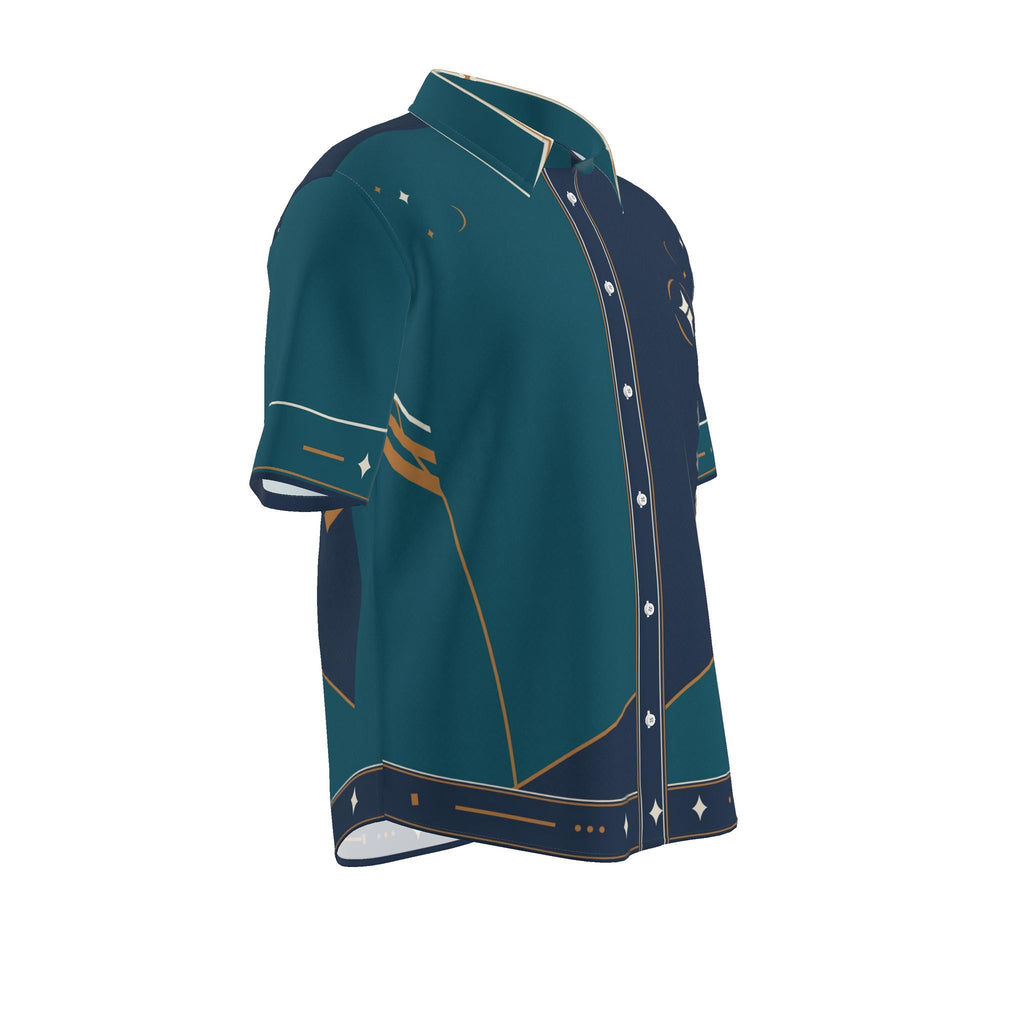 Marine Copper Atlas Luxury Cotton Satin Button-Up Shirt