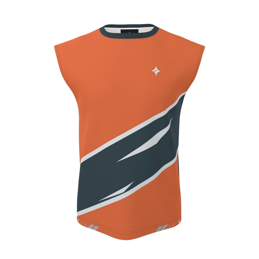 Tangerine Slate Luxury Sleeveless Cotton T-Shirt