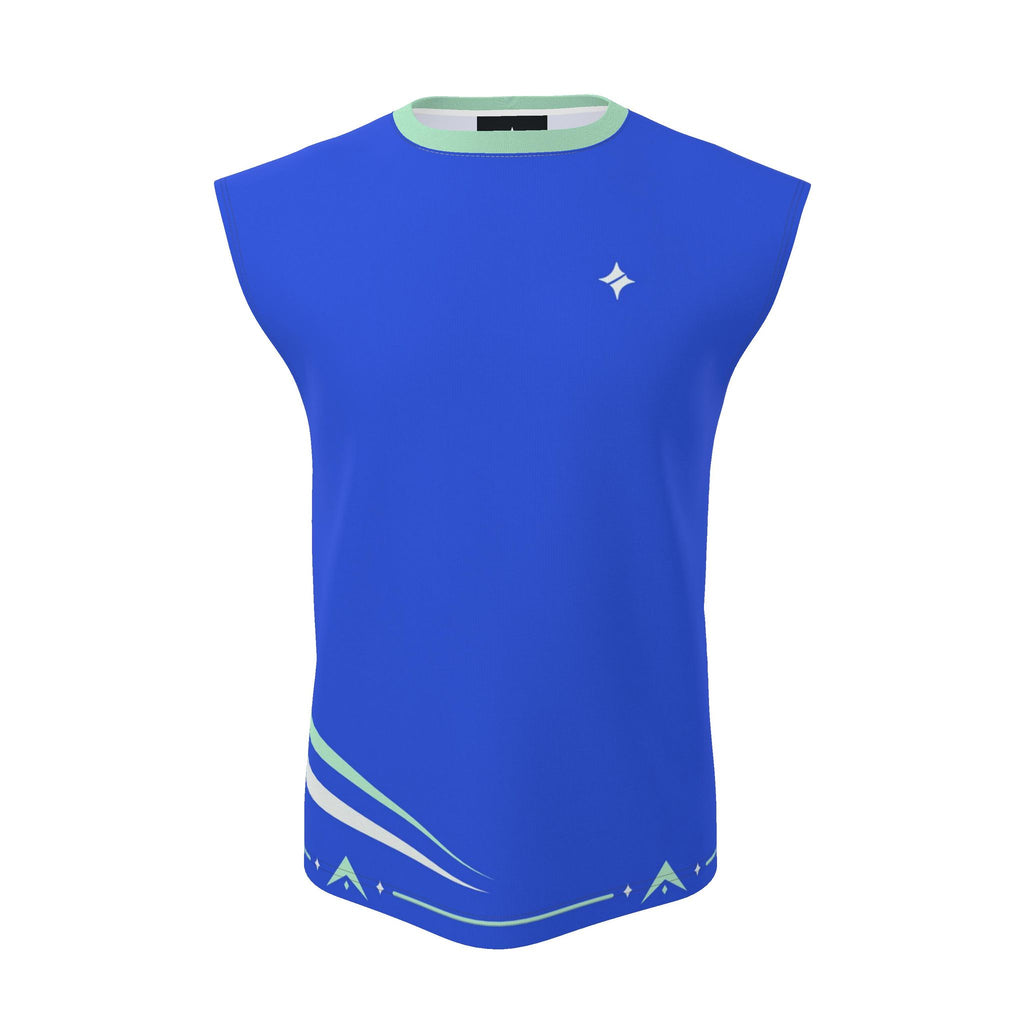 Electric Mint Luxury Sleeveless Cotton T-Shirt
