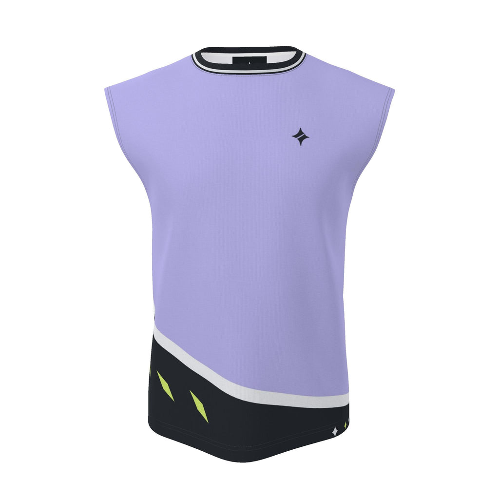 Lilac Carbon Luxury Sleeveless Cotton T-Shirt