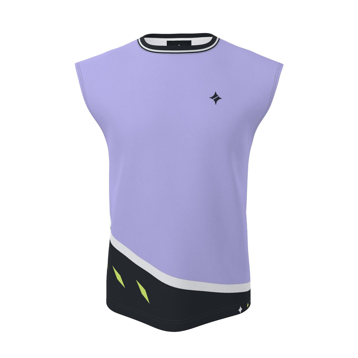 Lilac Carbon Luxury Sleeveless Cotton T-Shirt