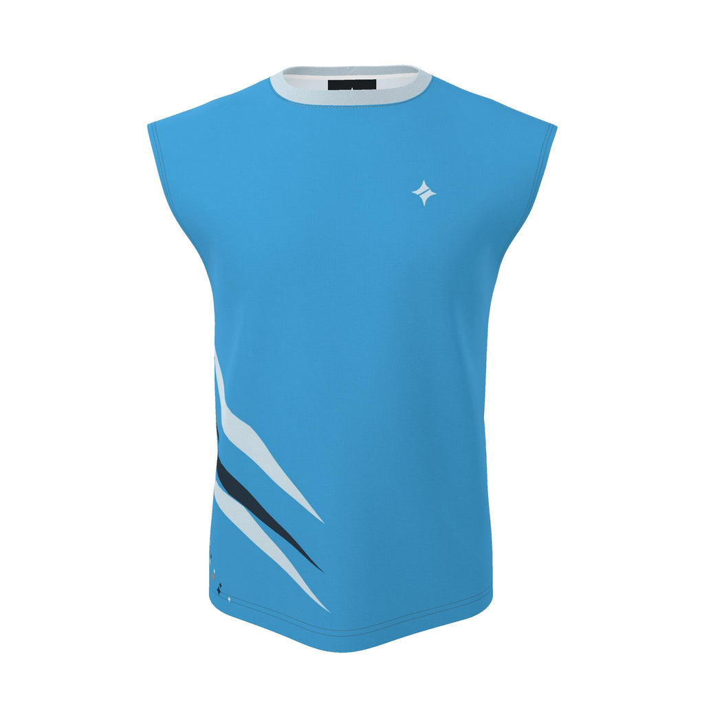 Arctic Cerulean Luxury Sleeveless Cotton T-Shirt