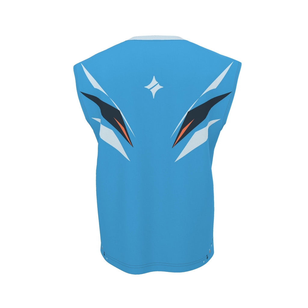 Arctic Cerulean Luxury Sleeveless Cotton T-Shirt