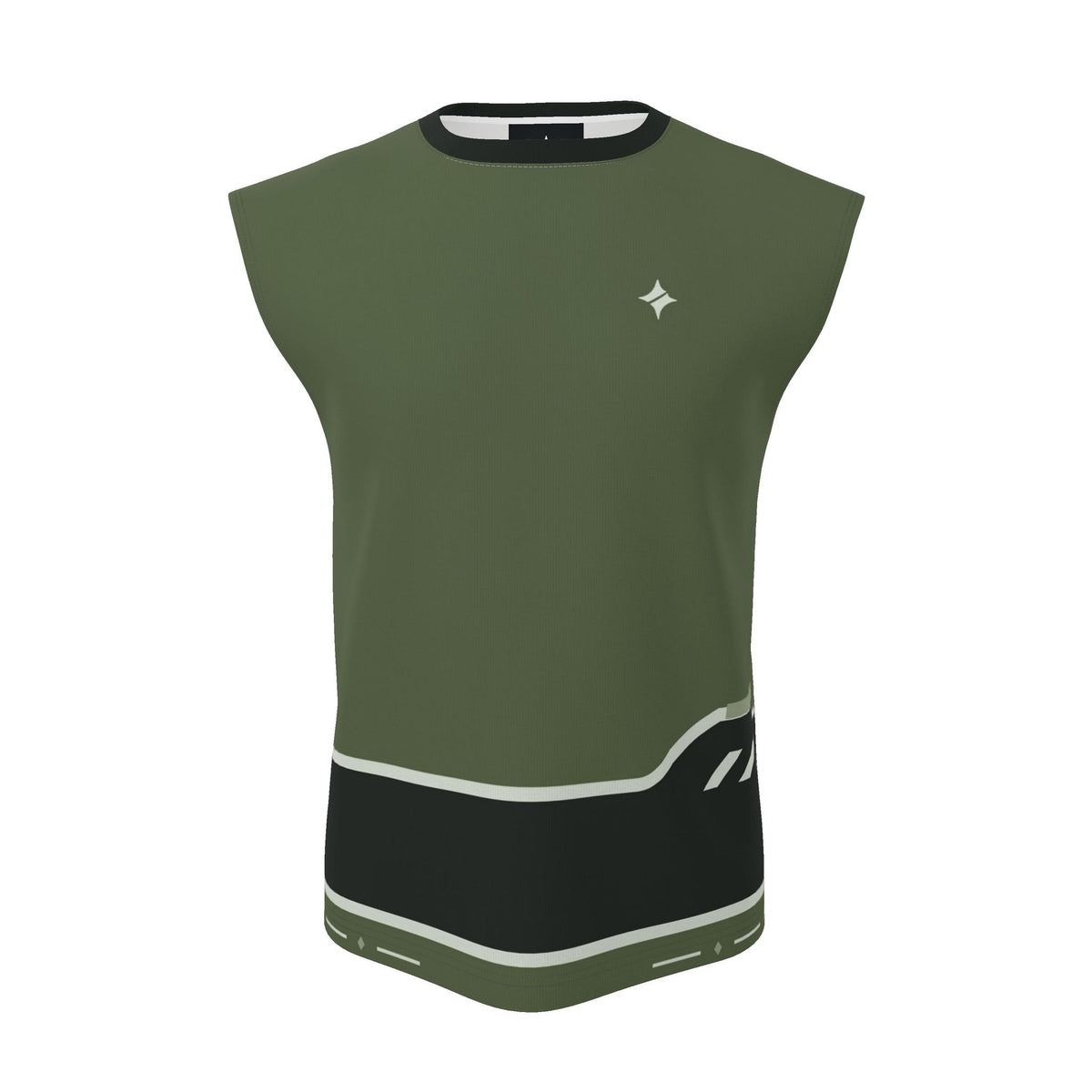 Olive Ink Luxury Sleeveless Cotton T-Shirt