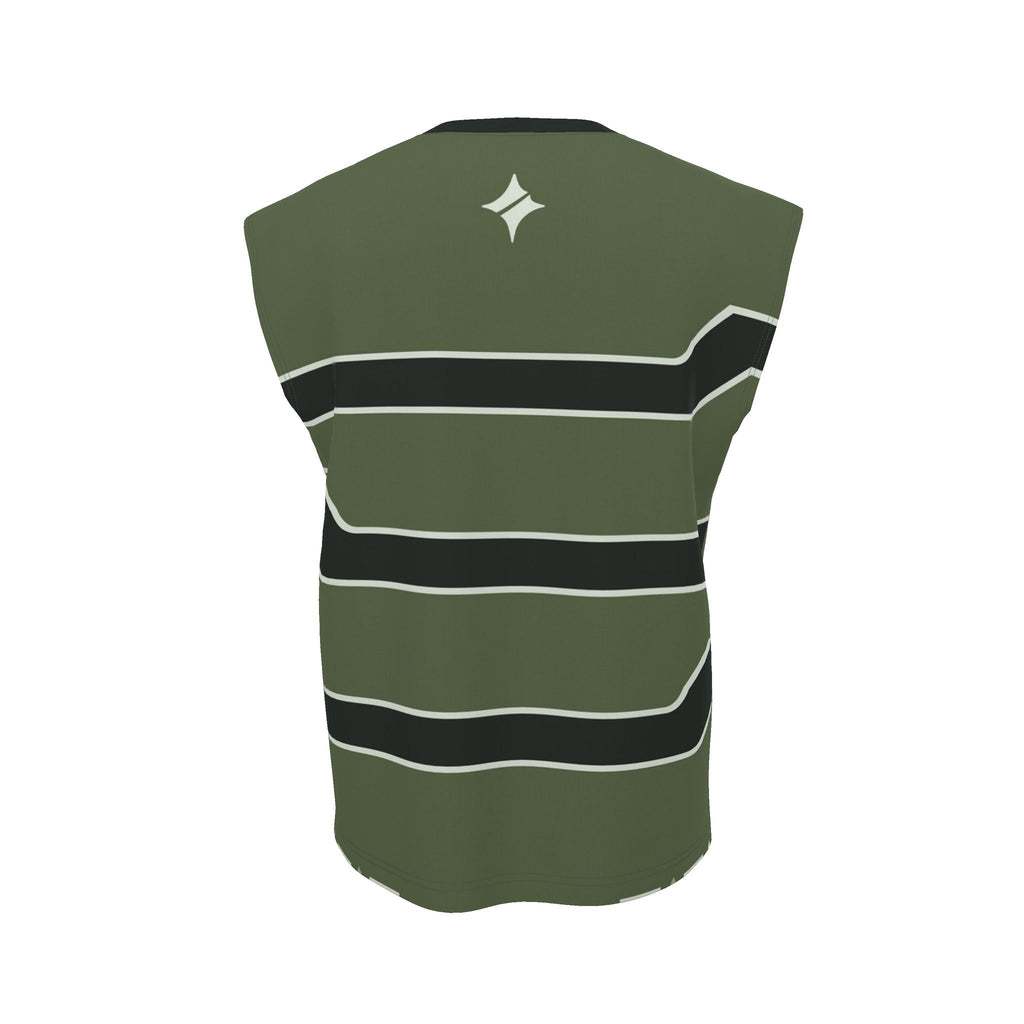 Olive Ink Luxury Sleeveless Cotton T-Shirt