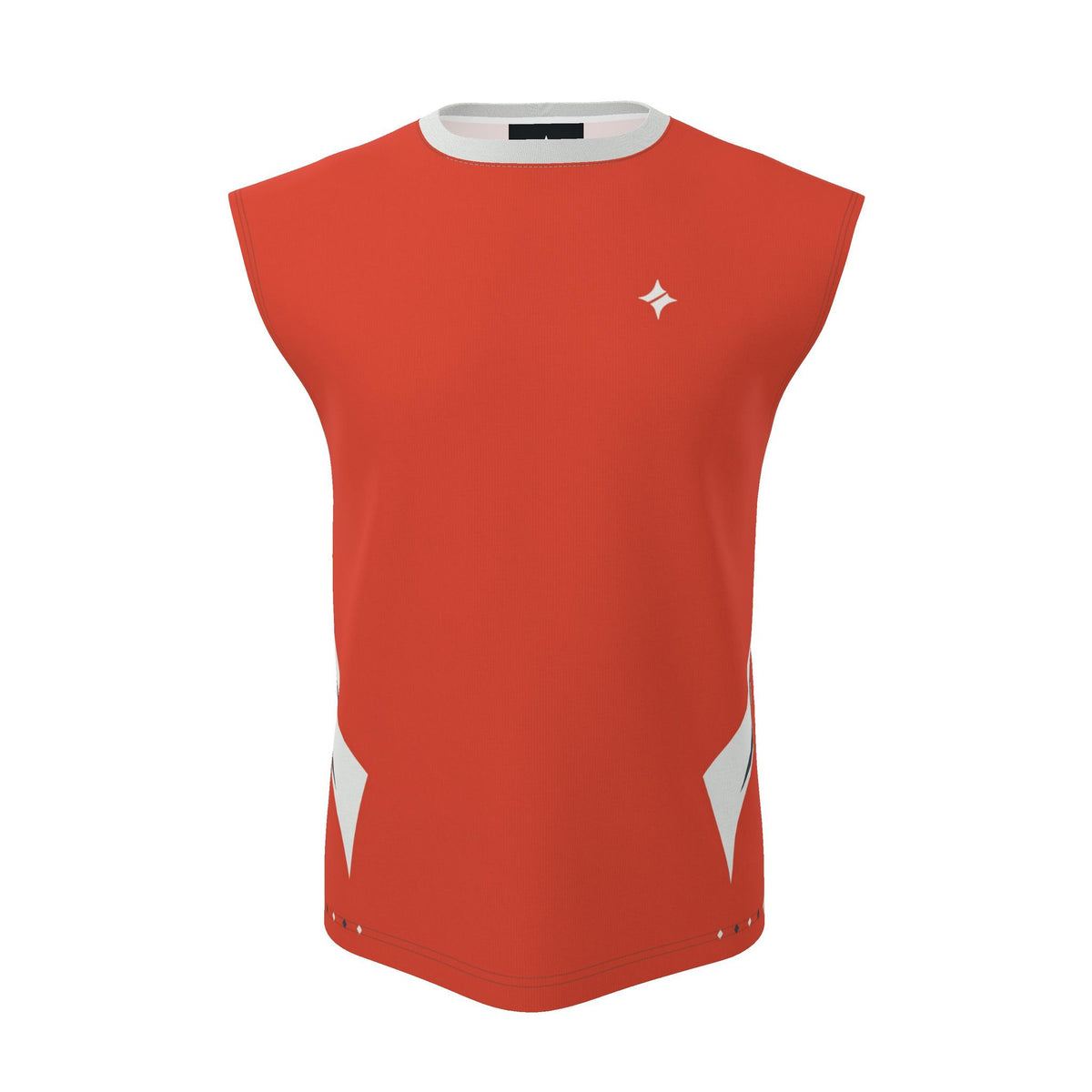 Vermilion Chalk Luxury Sleeveless Cotton T-Shirt
