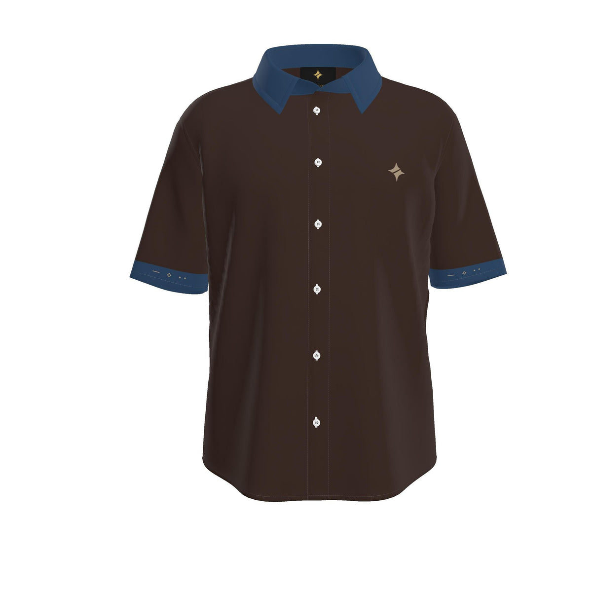 Espresso Denim Luxury Cotton Satin Button-Up Shirt