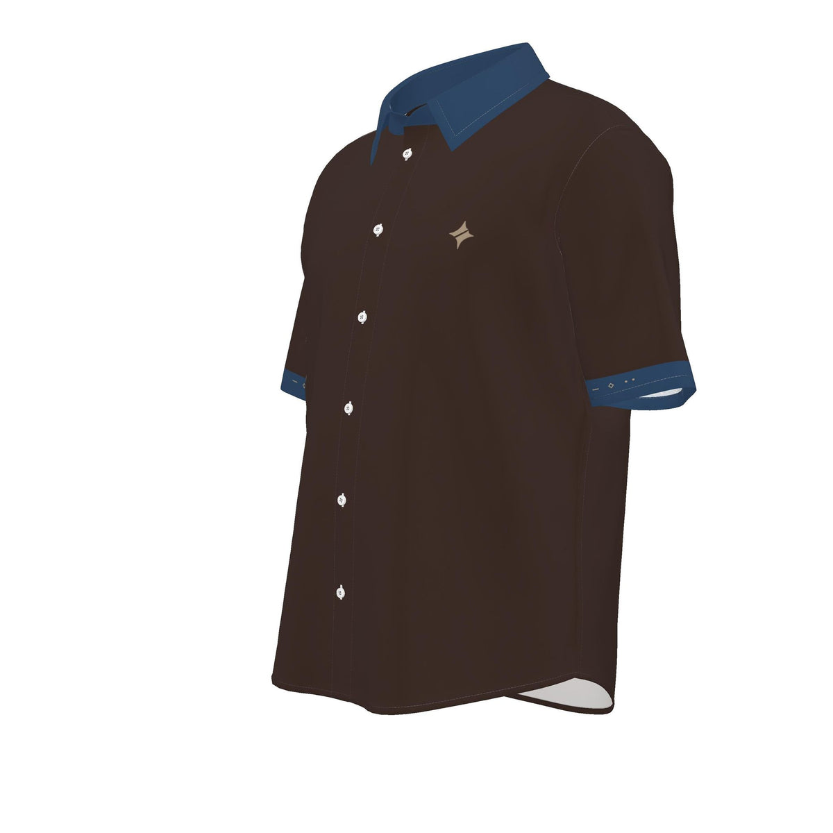 Espresso Denim Luxury Cotton Satin Button-Up Shirt