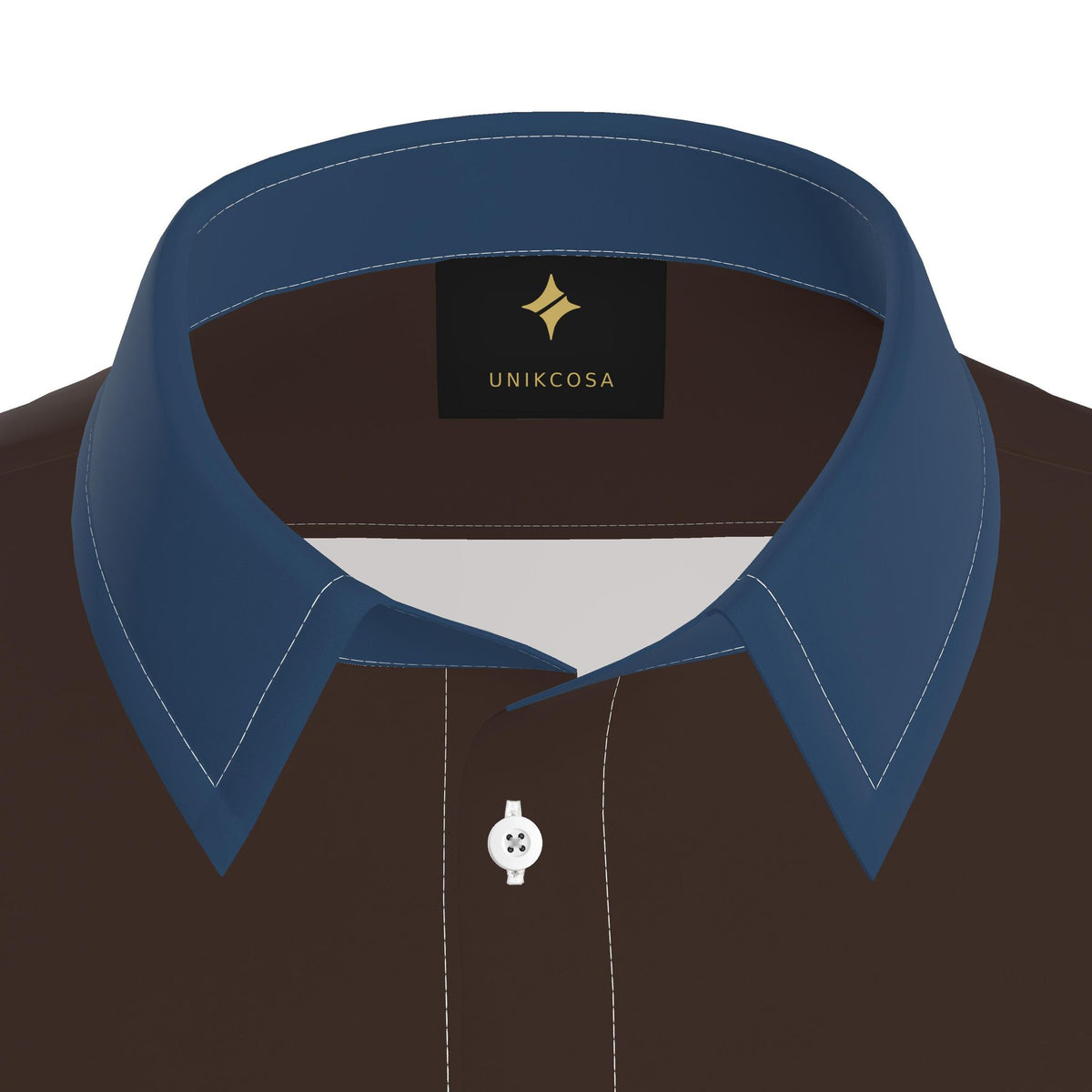 Espresso Denim Luxury Cotton Satin Button-Up Shirt