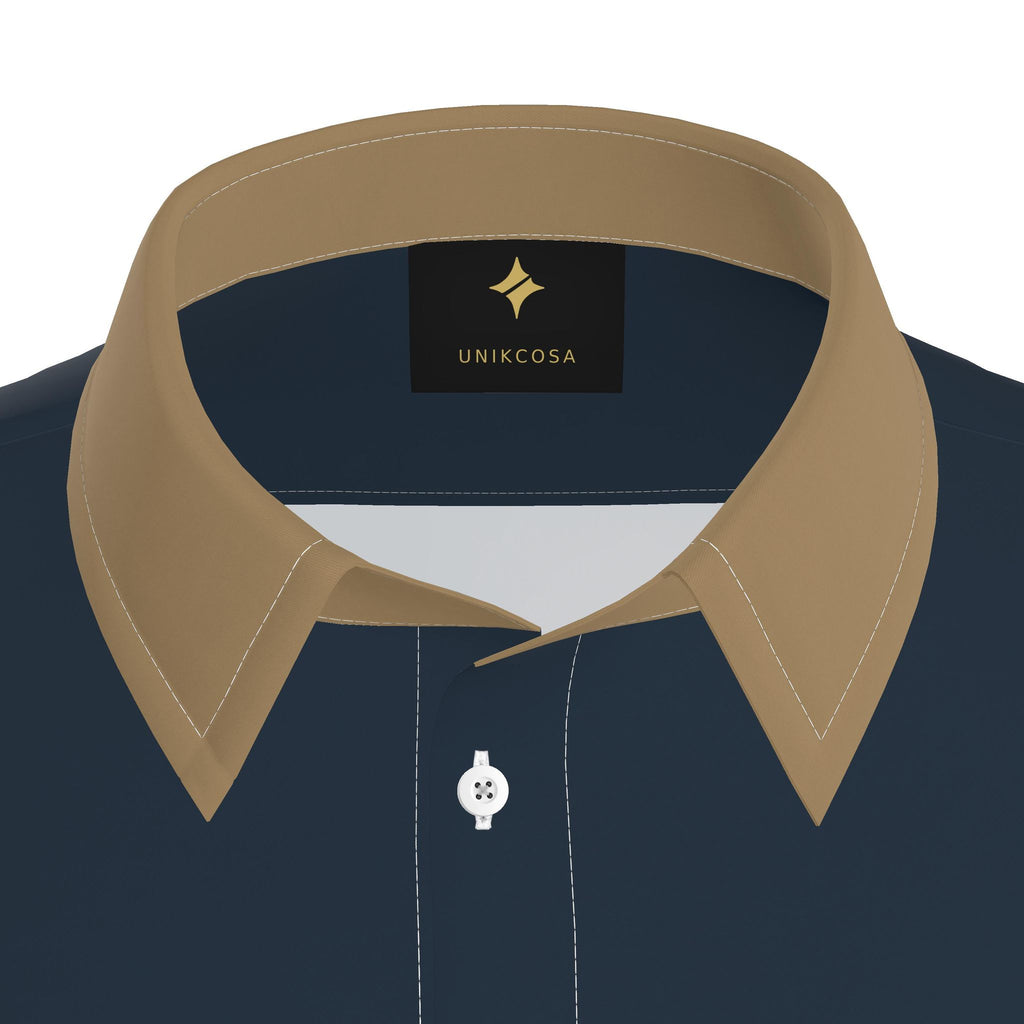 Ink Camel Luxury Cotton Satin Button-Up Shirt