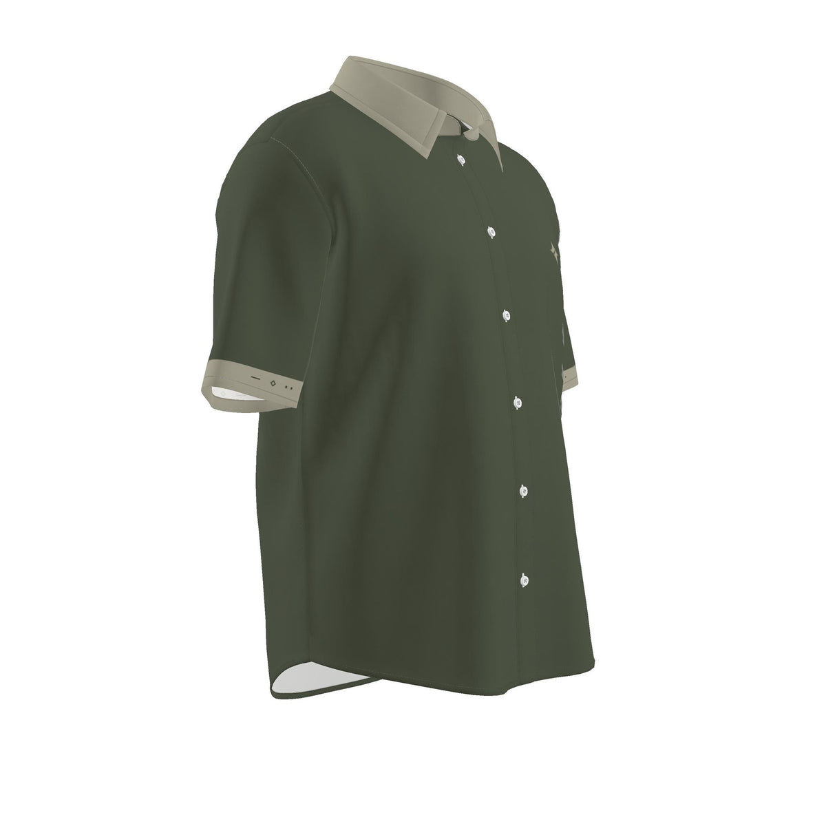 Olive Stone Luxury Cotton Satin Button-Up Shirt