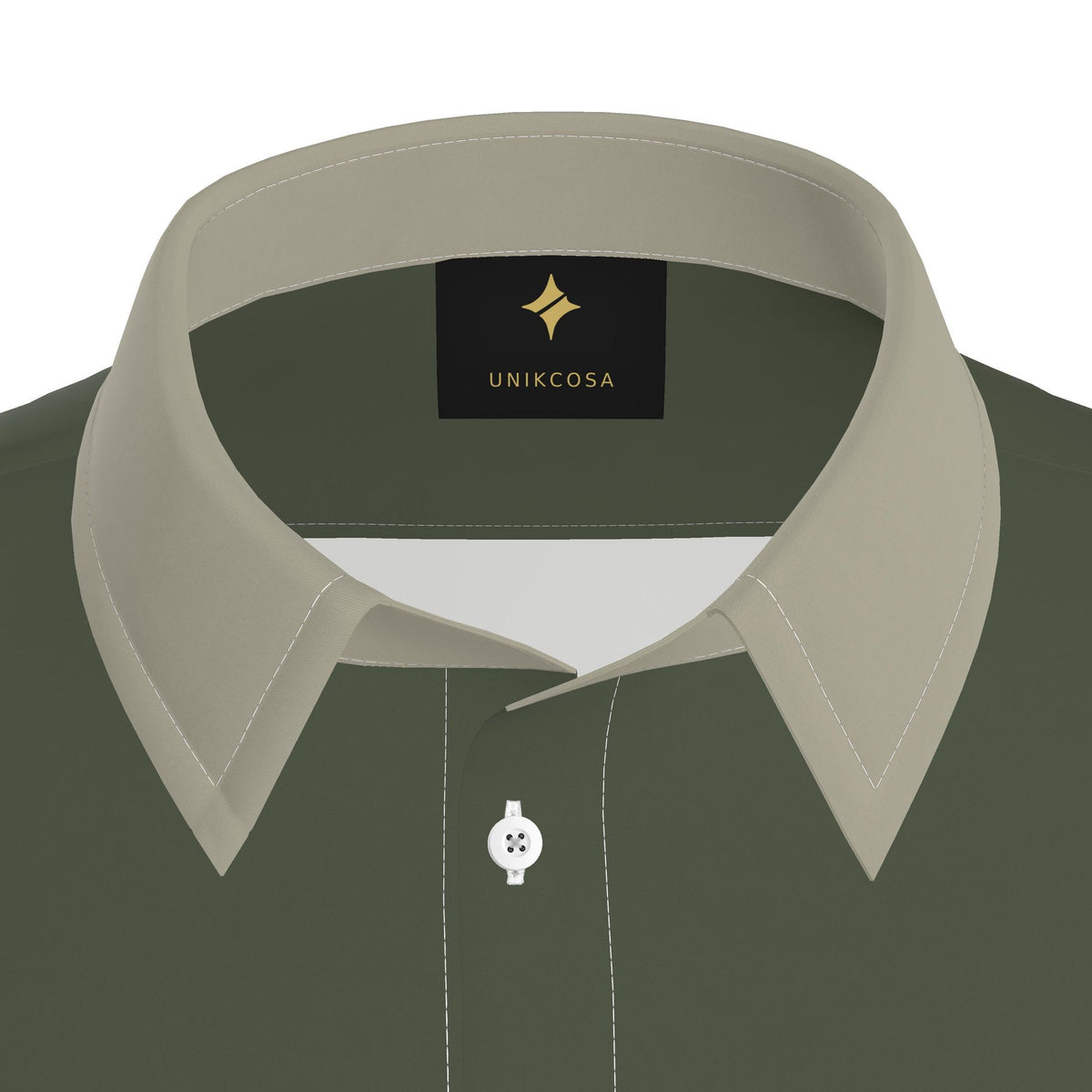 Olive Stone Luxury Cotton Satin Button-Up Shirt