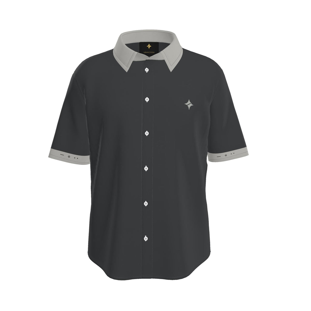 Graphite Pearl Luxury Cotton Satin Button-Up Shirt