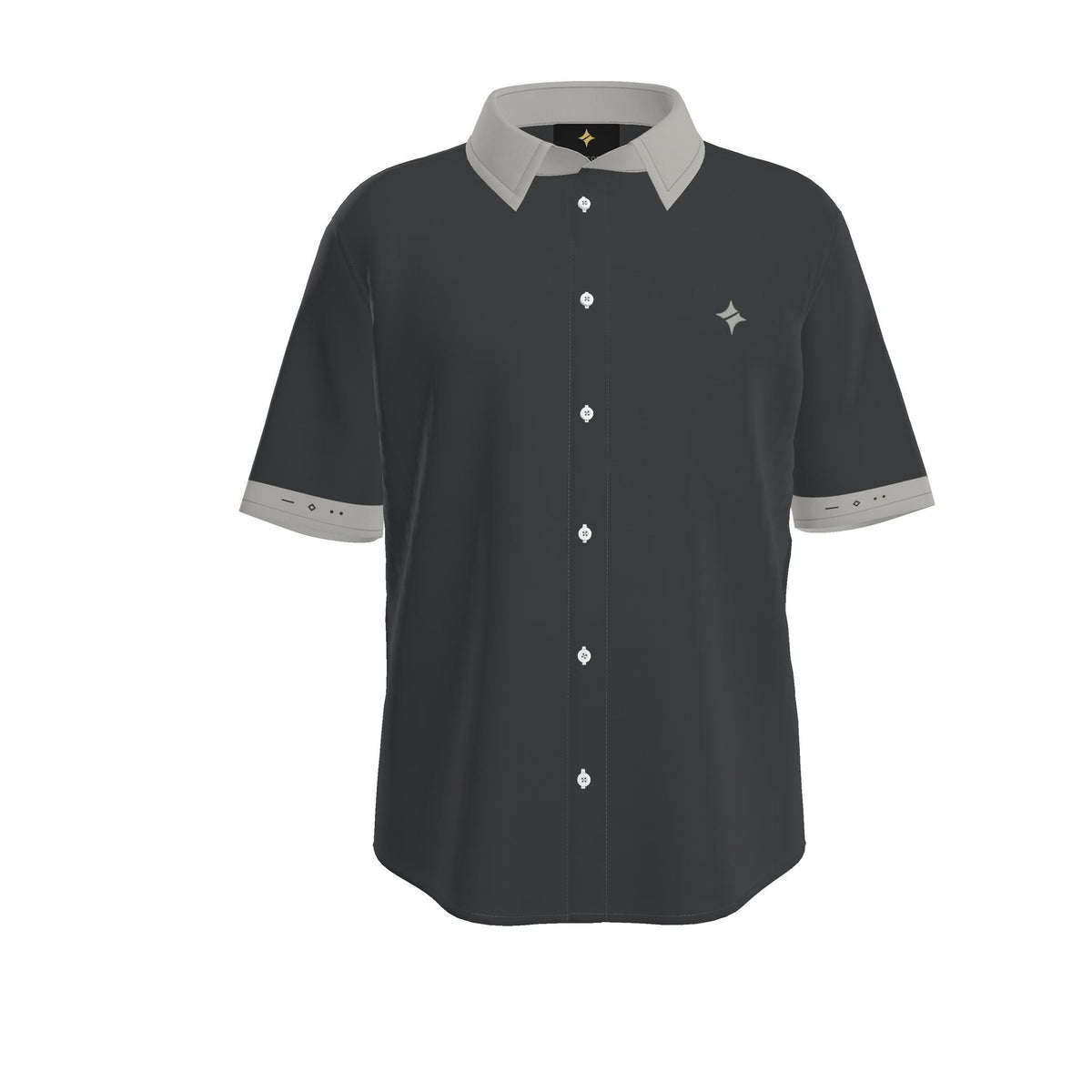 Graphite Pearl Luxury Cotton Satin Button-Up Shirt