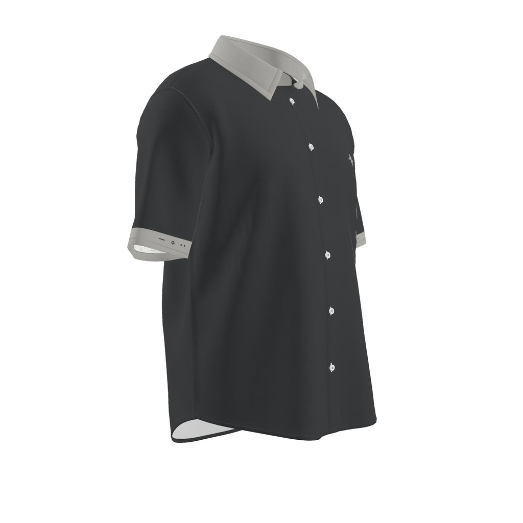 Graphite Pearl Luxury Cotton Satin Button-Up Shirt