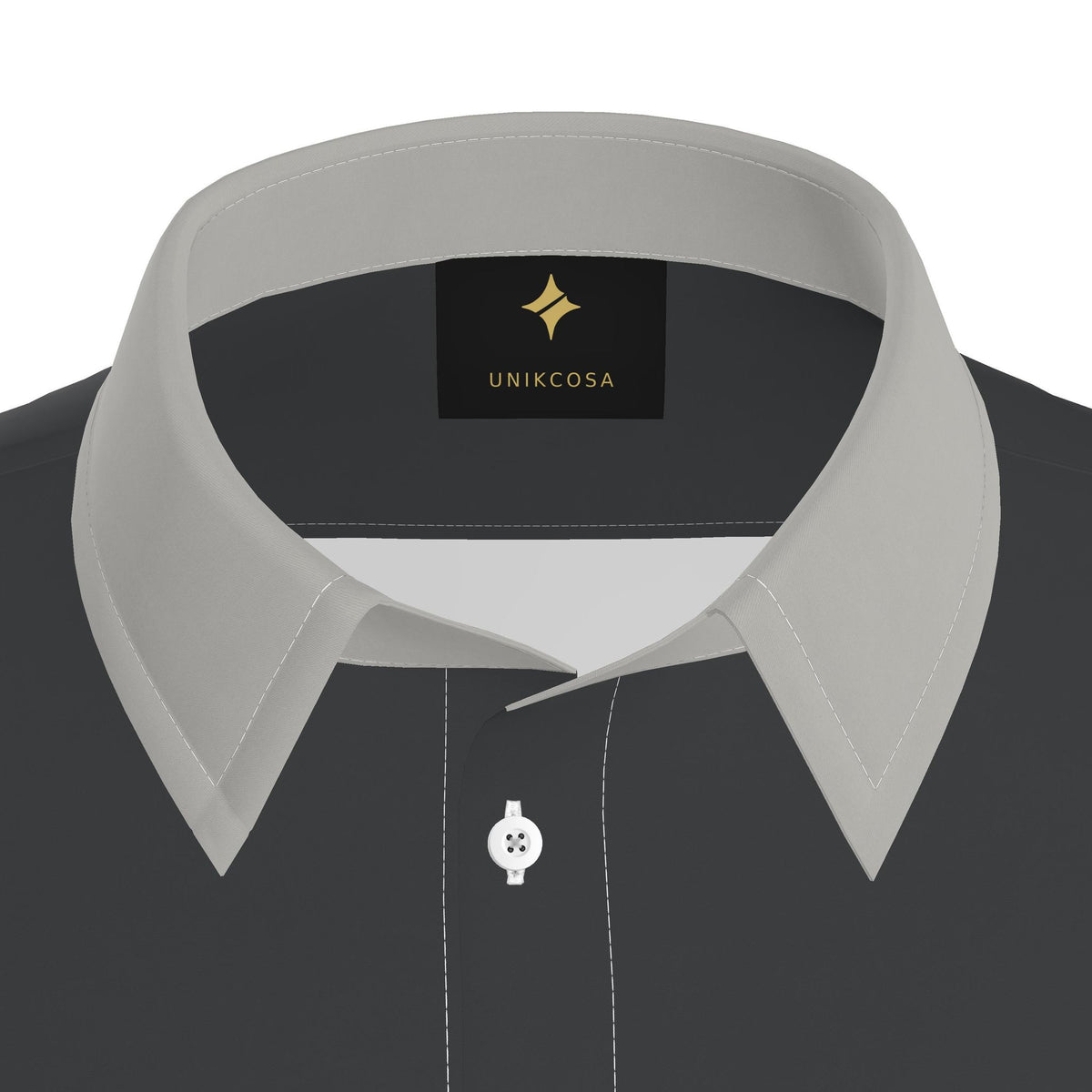 Graphite Pearl Luxury Cotton Satin Button-Up Shirt