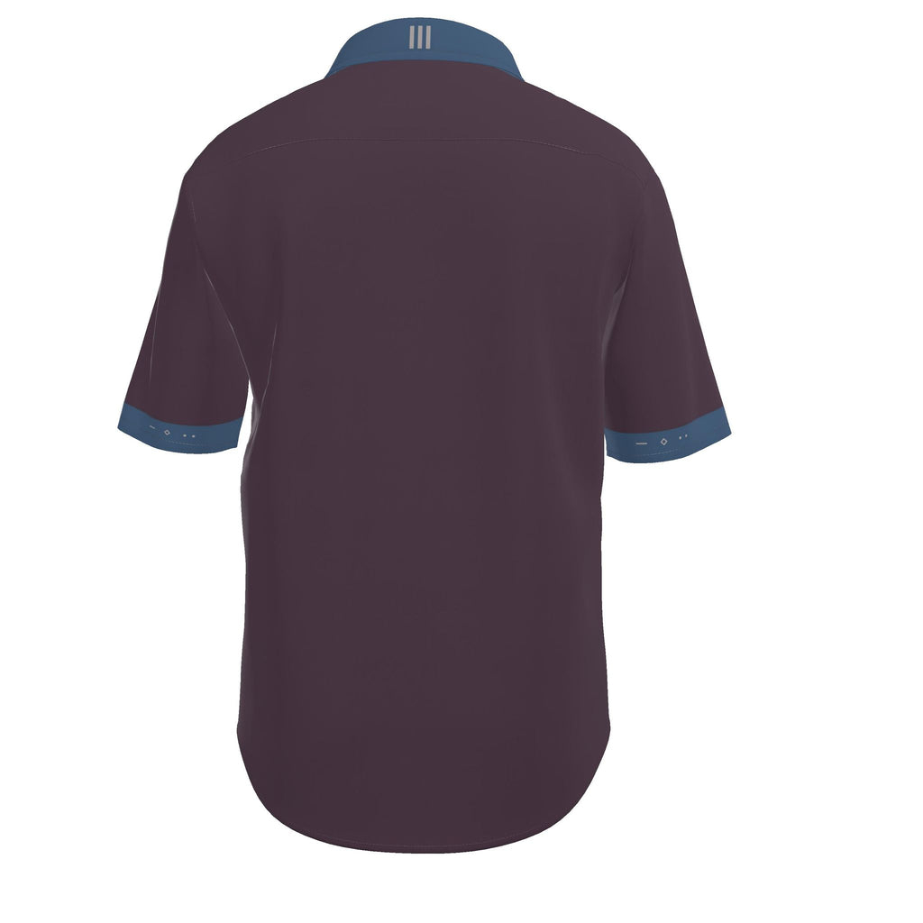 Plum Slate Luxury Cotton Satin Button-Up Shirt