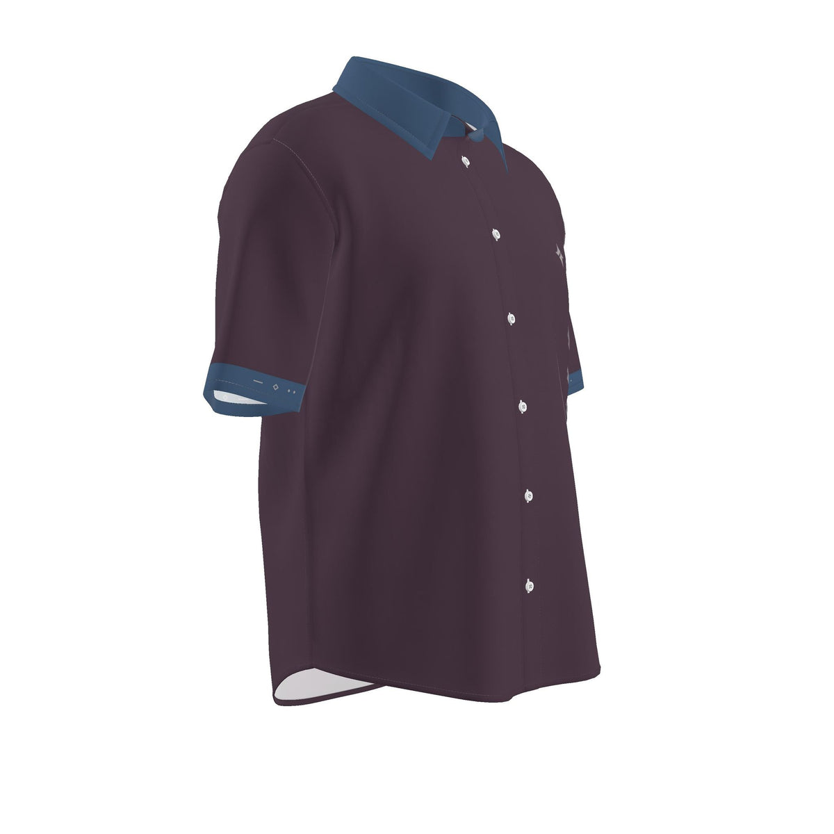Plum Slate Luxury Cotton Satin Button-Up Shirt