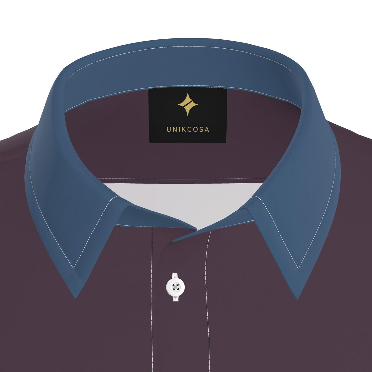Plum Slate Luxury Cotton Satin Button-Up Shirt